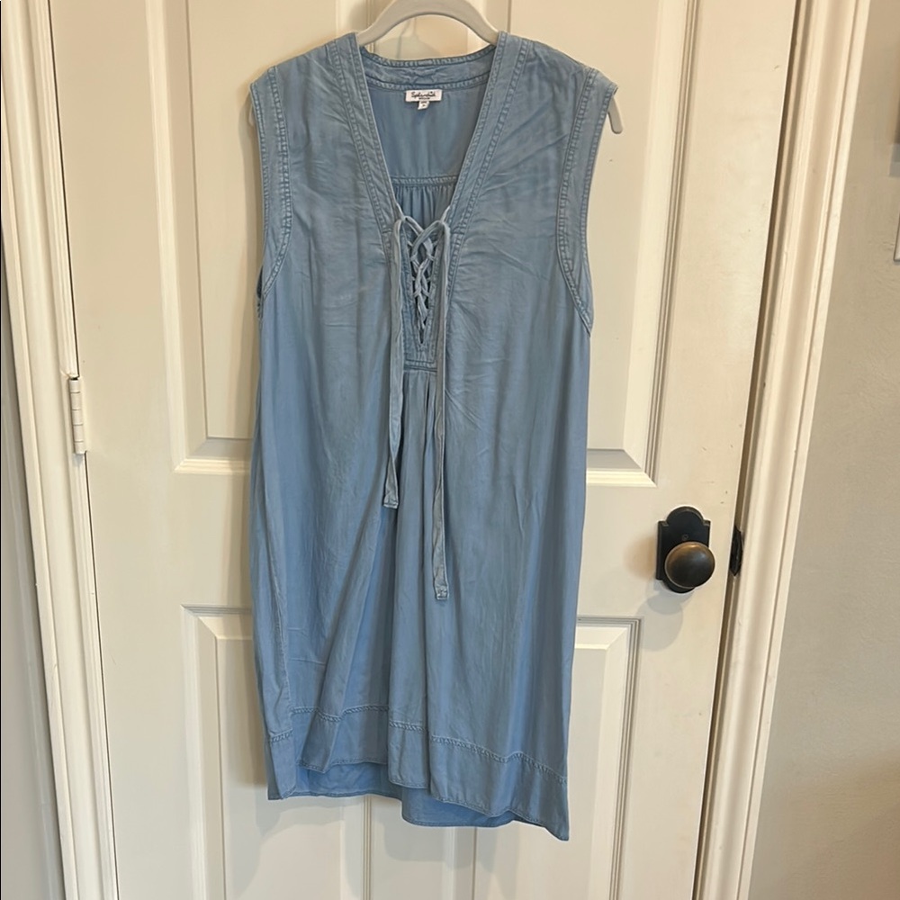 Splendid Denim Blue Lace-Up Top